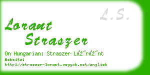 lorant straszer business card